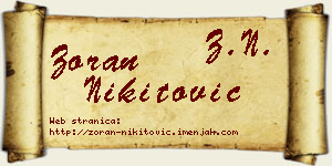 Zoran Nikitović vizit kartica